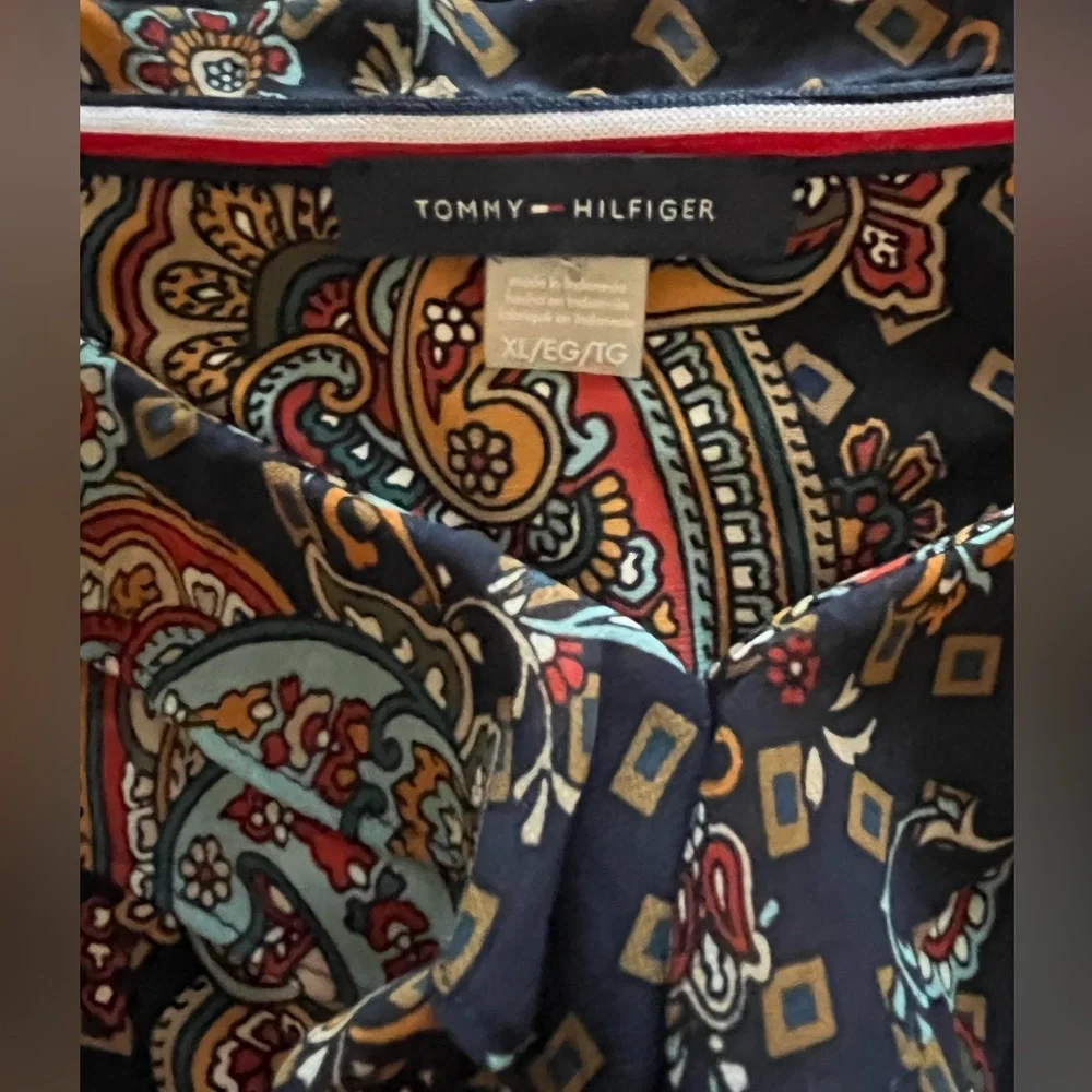 Tommy Hilfiger Paisley Print Ruffle Sleeveless Top - Picture 3 of 3